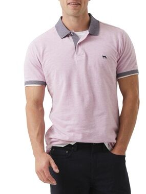 Rodd & Gunn Men’s New Haven Sports Fit Pique Polo Shirt Size 2XL XXL Pink Grey
